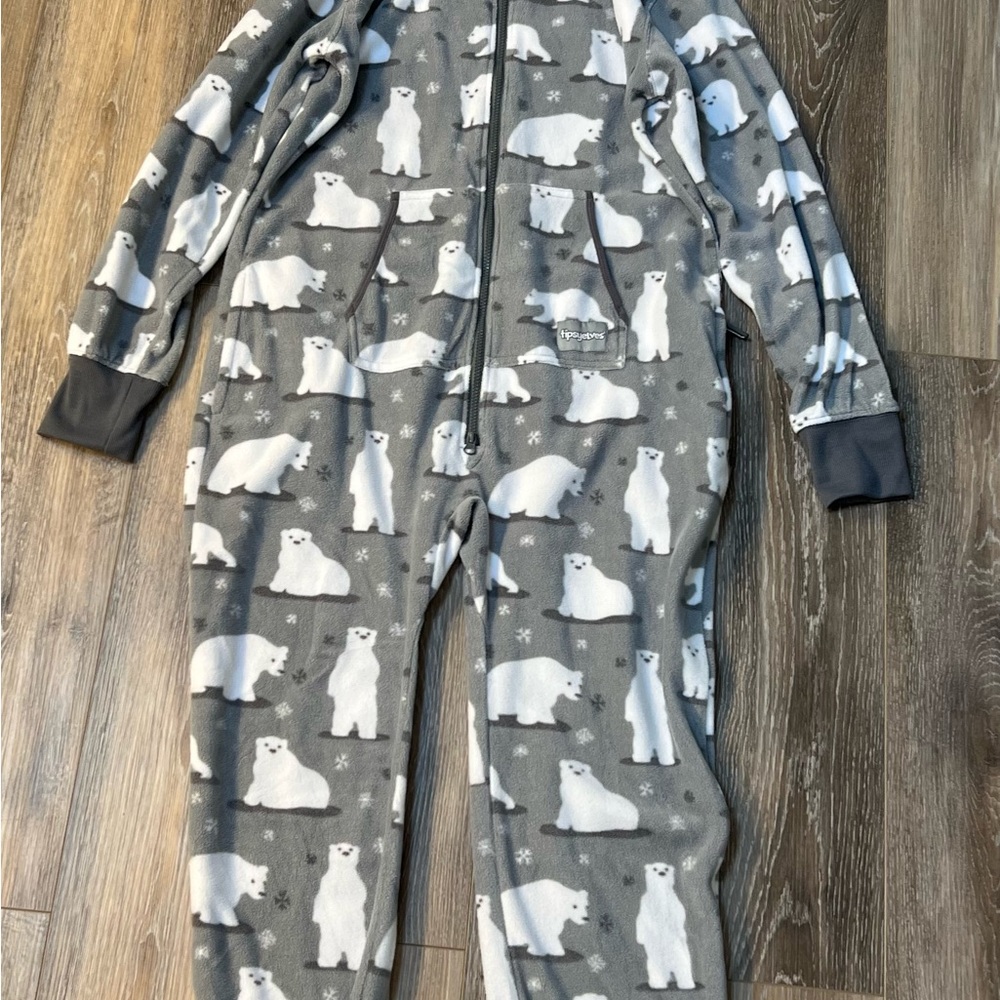 Tipsy Elves Gray Onesie with Polar Bear Design